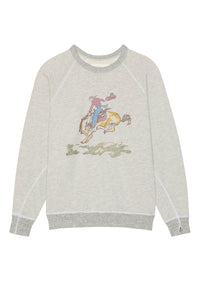 The College Sweatshirt with Rider Graphic in Soft Heather