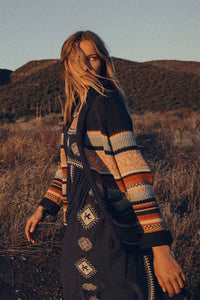 The Mountain Lodge Cardigan in Taos Stripe