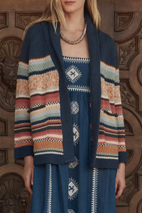 The Mountain Lodge Cardigan in Taos Stripe