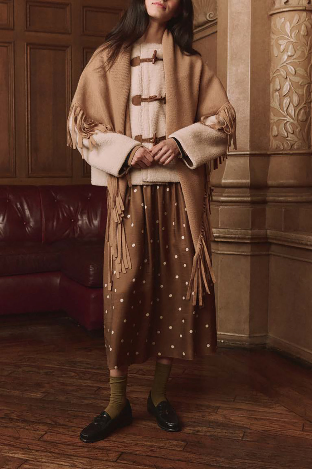 The Woolside Toggle Coat in Cream