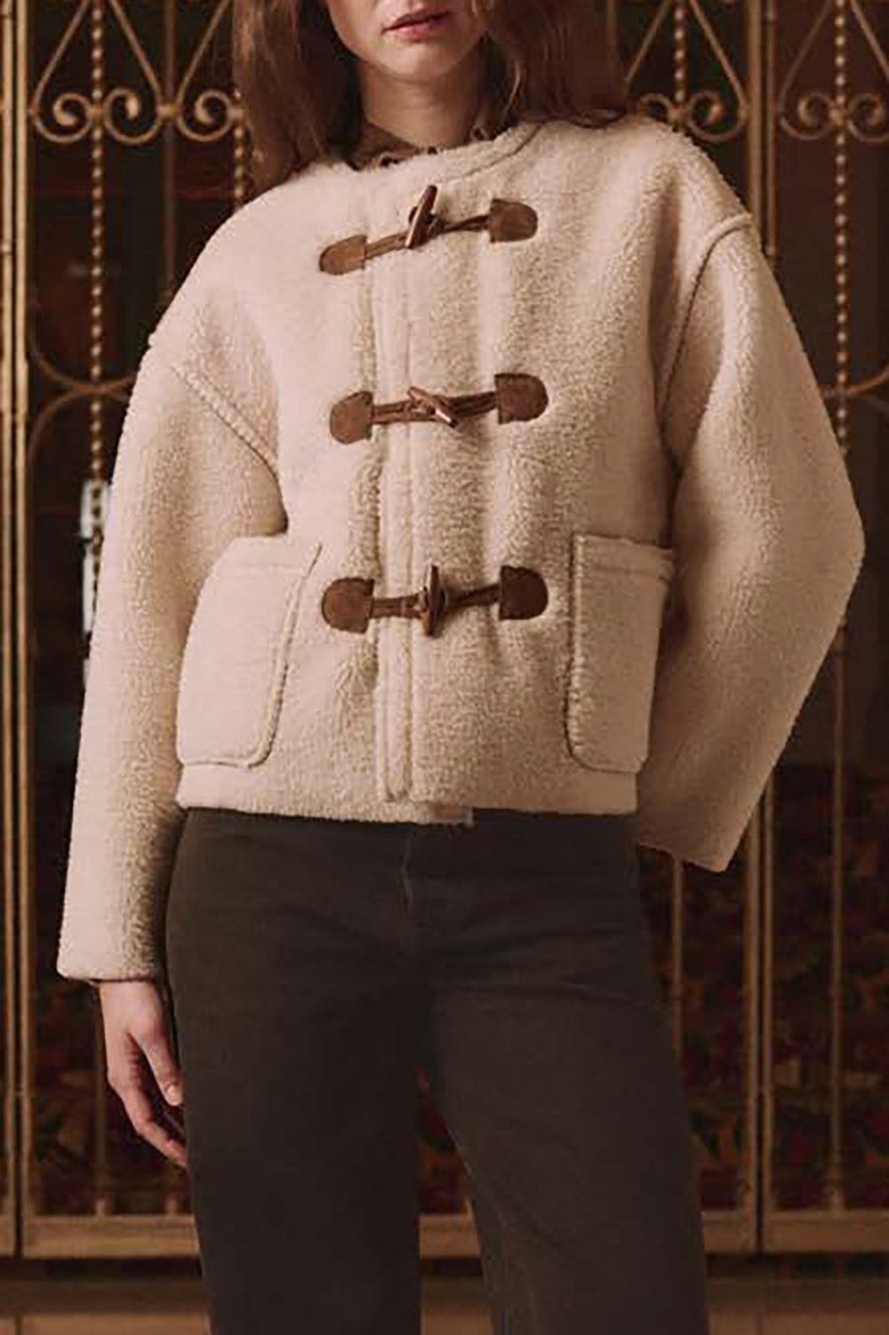 The Woolside Toggle Coat in Cream