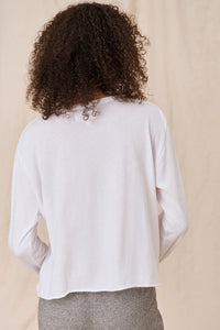 The Long Sleeve Crop Tee in True White