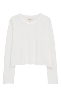 The Long Sleeve Crop Tee in True White