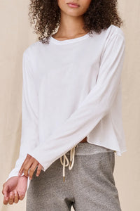 The Long Sleeve Crop Tee in True White