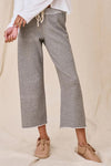 Wide Leg Cropped Sweatpant in Varsity Grey