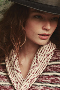 The Riding Cardigan in Rusted Red Multi