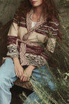 The Riding Cardigan in Rusted Red Multi