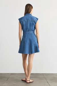 Sleeveless Hailey Dress in Medium Indigo Blue
