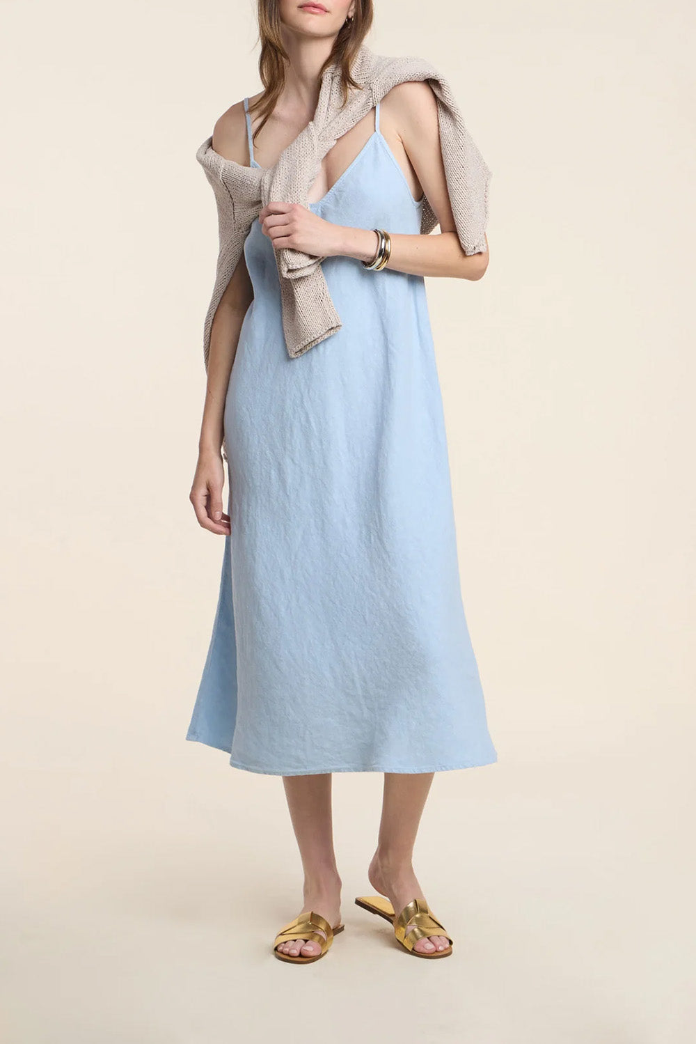 Hope Heavy Linen Dress in Billow