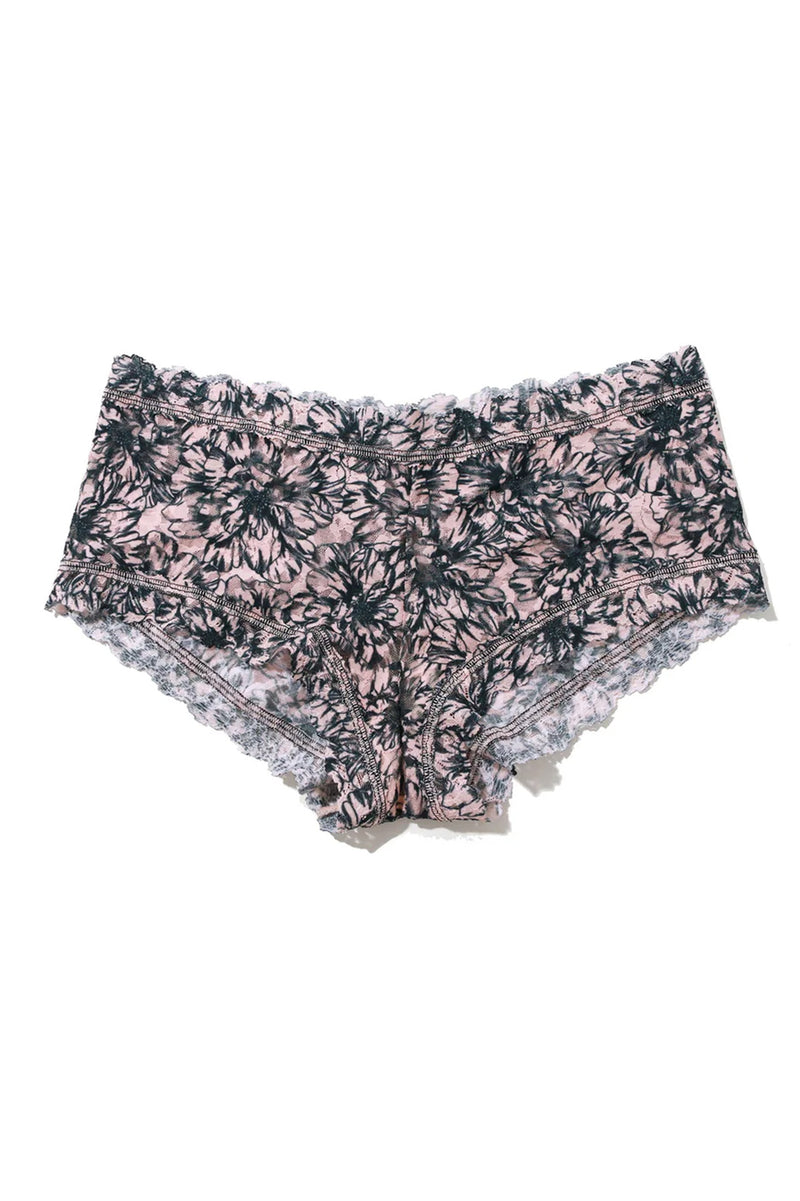 Printed Signature Lace Boyshort in Outline