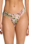 Printed Signature Lace Low Rise Thong in French Garden