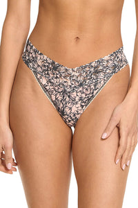 Printed Signature Lace Original Rise Thong Outline