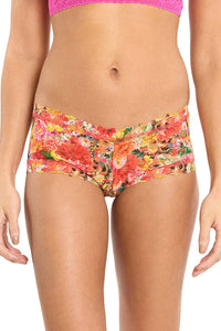 Signature Lace Printed Boyshort in Floramania Pink
