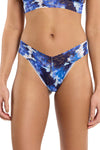 Signature Lace Printed Original Rise Thong in Such A Blur Blue