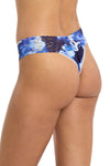 Signature Lace Printed Original Rise Thong in Such A Blur Blue