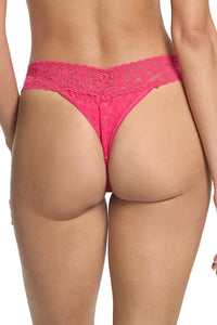 Signature Lace Original Rise Thong in Sweet Tart Pink