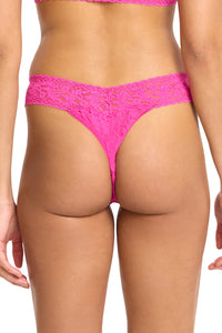 Signature Lace Original Rise Thong in Marmalade Pink