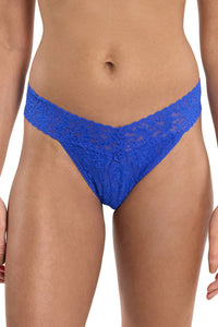 Signature Lace Original Rise Thong in Sapphire