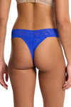 Signature Lace Original Rise Thong in Sapphire