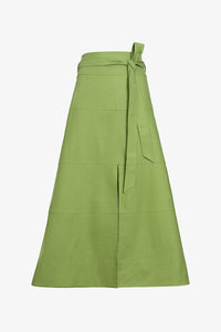Linen Hudson Skirt in Asparagus