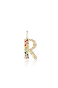 14K Gold Puffy Letter "R"