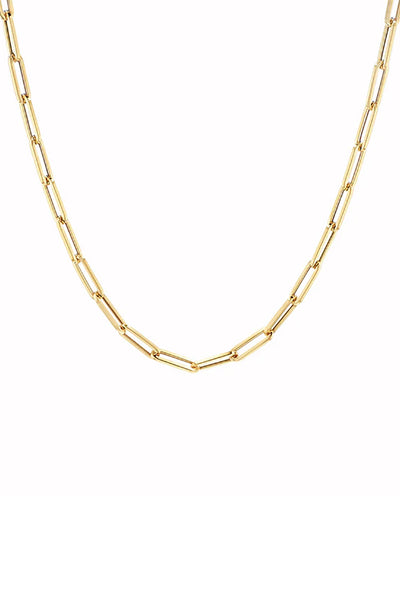 14K Yellow Gold Large Paperclip Chain 18"