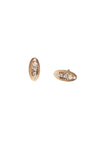 Mae 14K Oval Stud Earrings with White Diamonds