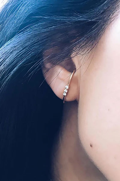 Sasha Ear Cuff with 3 Diamonds