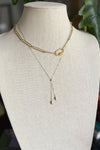 Necklace of 14K gold dapped chain with melon beads