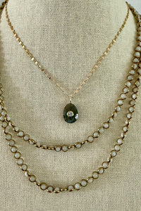 Faceted Labradorite pendant on 14K gold filled dapped chain