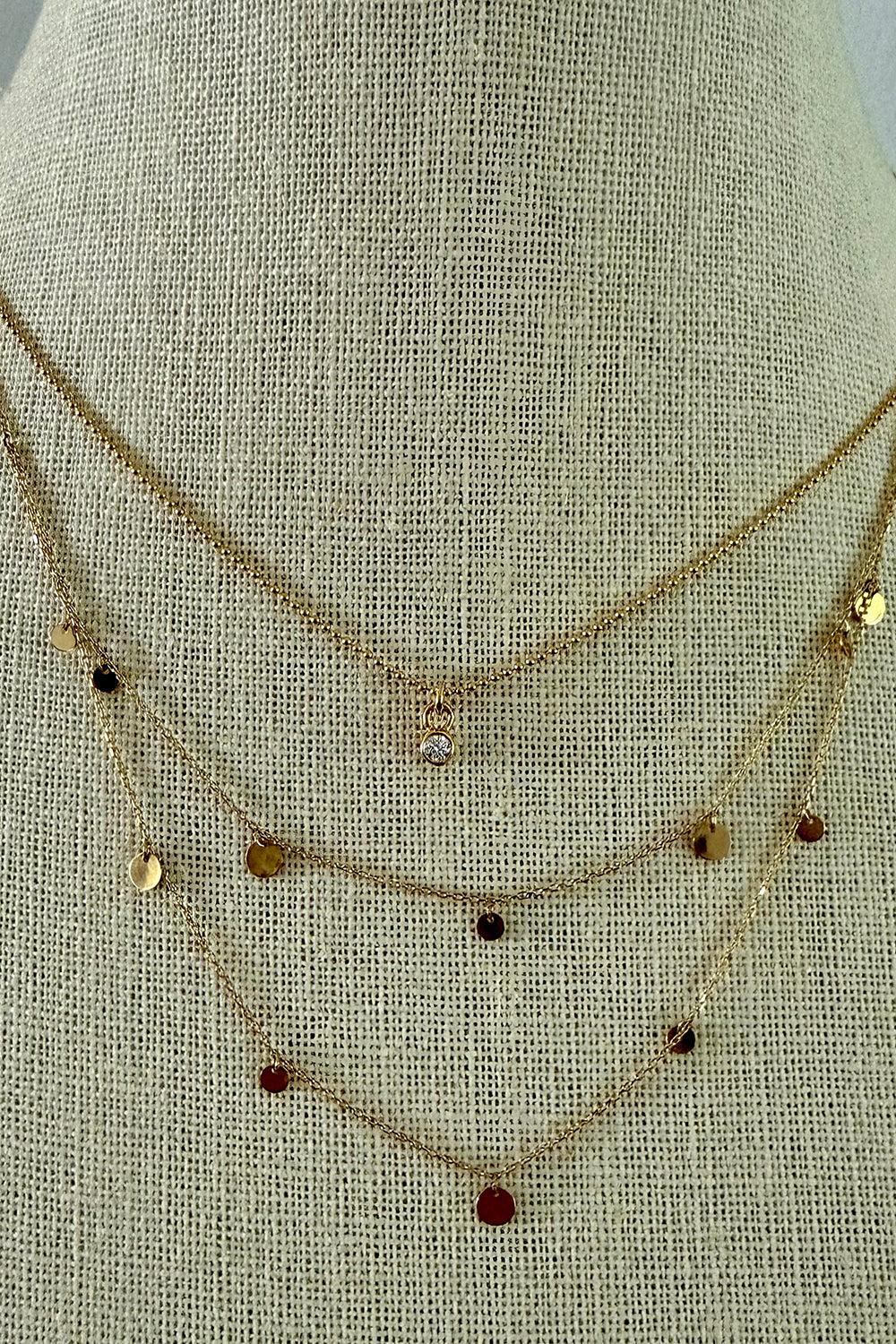 Gold filled ball chain with lab grown diamond drop
