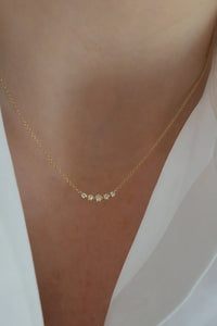 Diamond Crown Crescent Necklace in 14k Yellow Gold