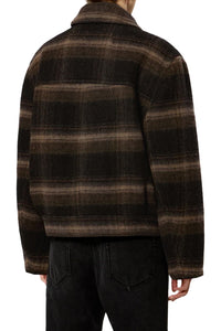 Galeane Wool Coat in Black Khaki