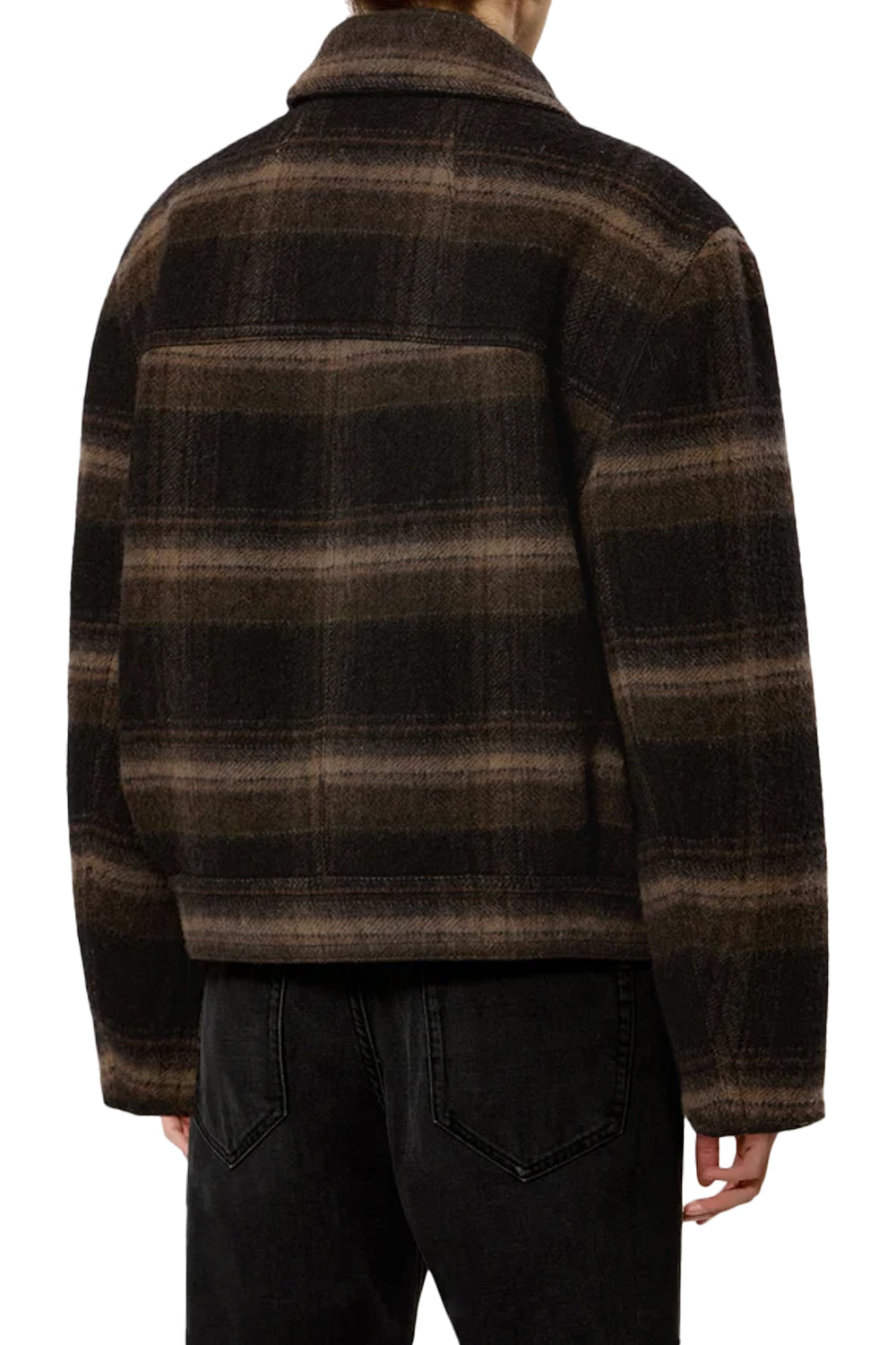 Galeane Wool Coat in Black Khaki