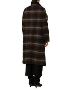 Gihan Wool Coat in Black Khaki