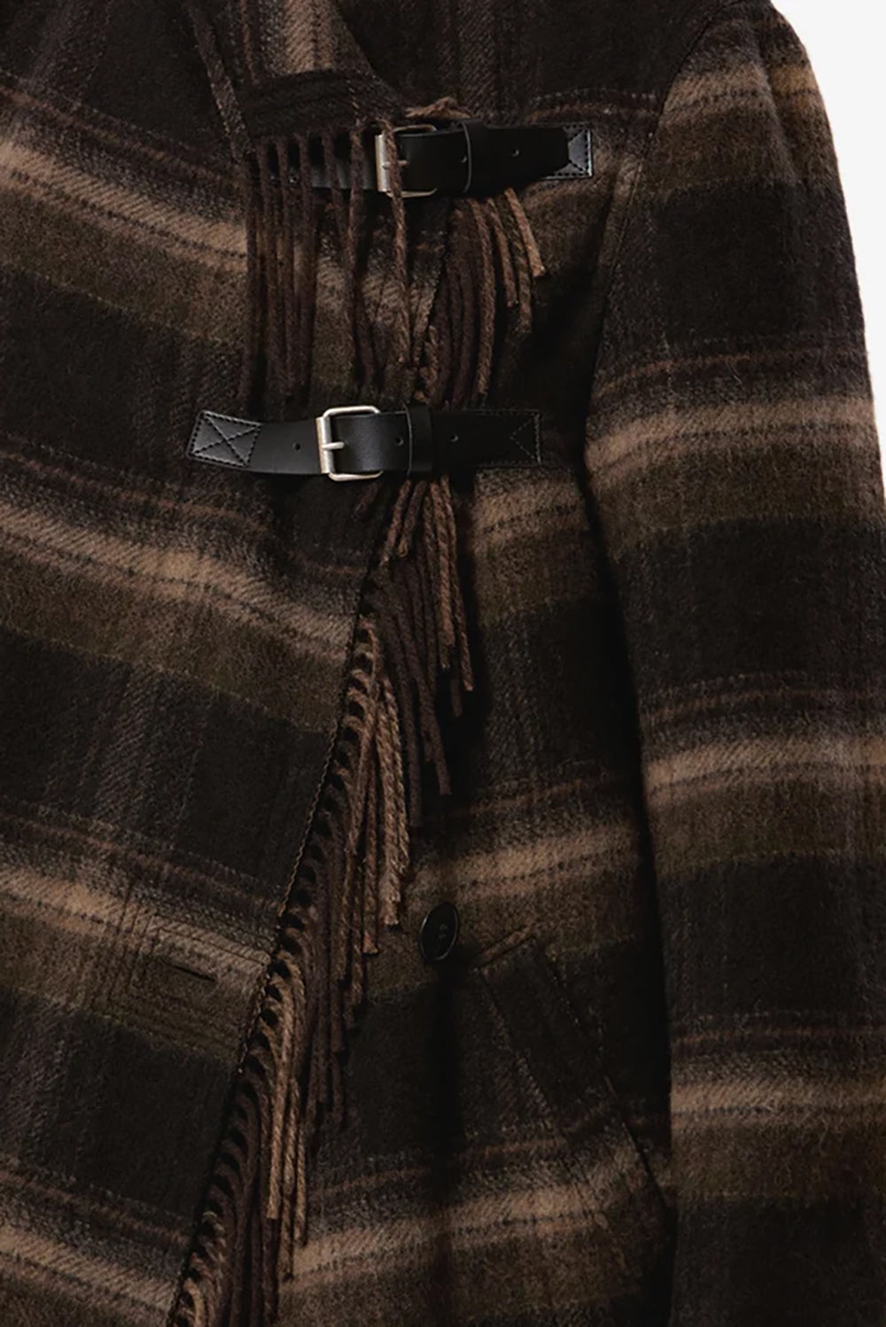 Gihan Wool Coat in Black Khaki