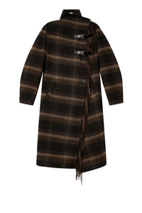 Gihan Wool Coat in Black Khaki