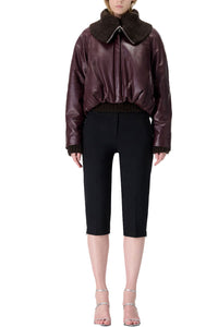 Delta Leather Jacket in Purple