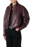 Delta Leather Jacket in Purple