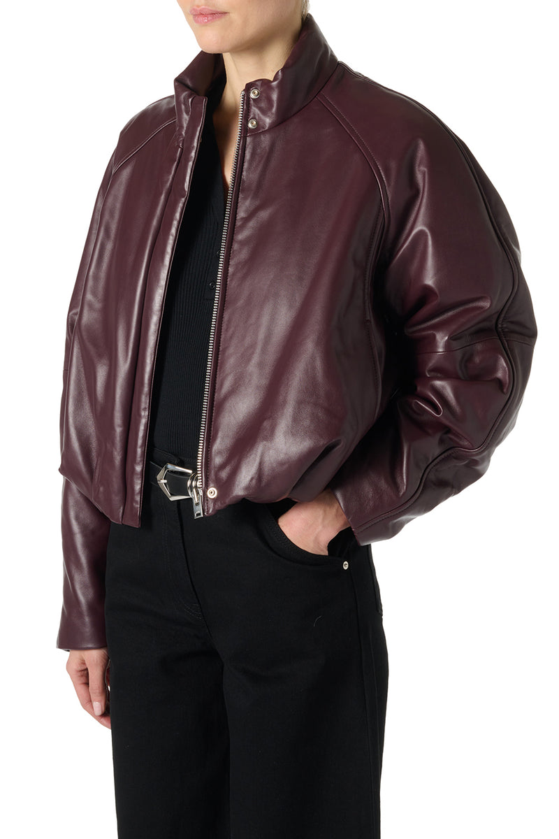 Delta Leather Jacket in Purple