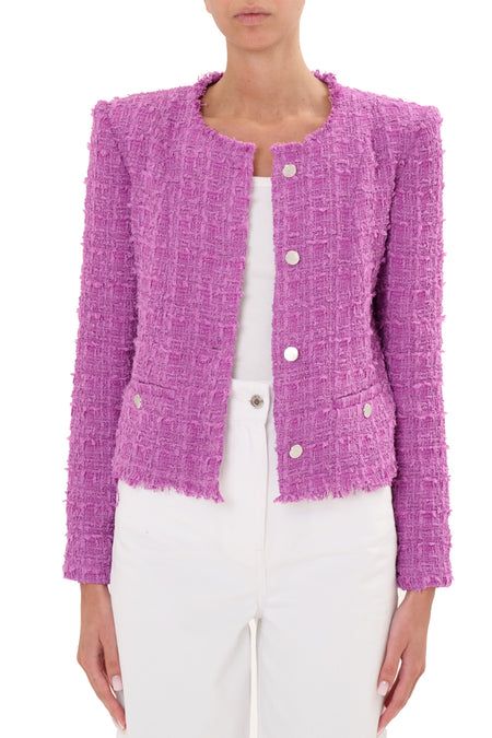 Boucle Jacket With Braid Detail