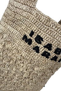 Praia Small Raffia Bag in Natural Black