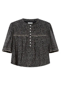 Douna Top in Black Ecru