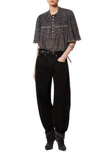 Douna Top in Black Ecru