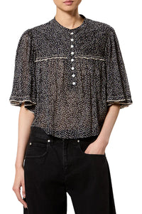 Douna Top in Black Ecru