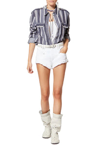 Gelva Shirt in Ecru Blue