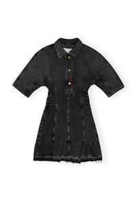 Washed Black Denim Mini Dress