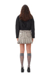 Grey Future Denim Pleated Mini Skirt