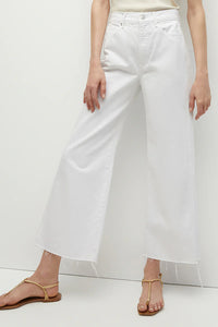 Taylor Cropped Wide-Leg Jean in White