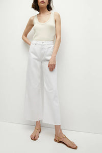Taylor Cropped Wide-Leg Jean in White